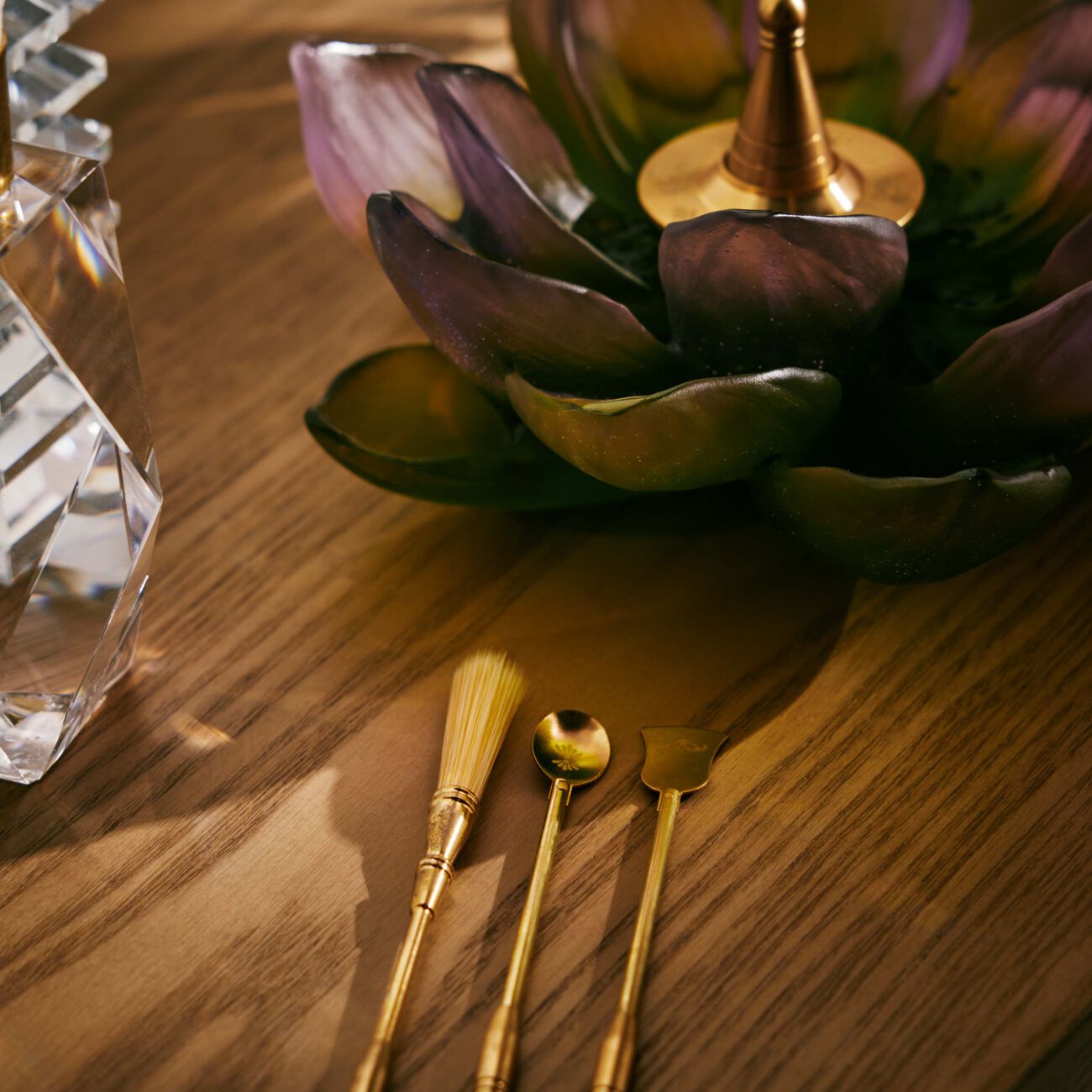 daum jardin de lotus incense holder green