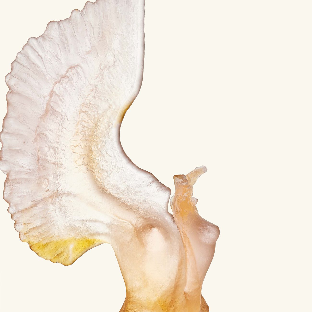 daum alcyone sculpture medium orange limited edition