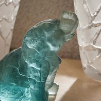 lalique terramineral baby elephant figurine mini blue