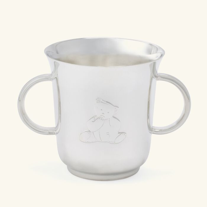 christofle charlie bear baby cup with handles silver plated