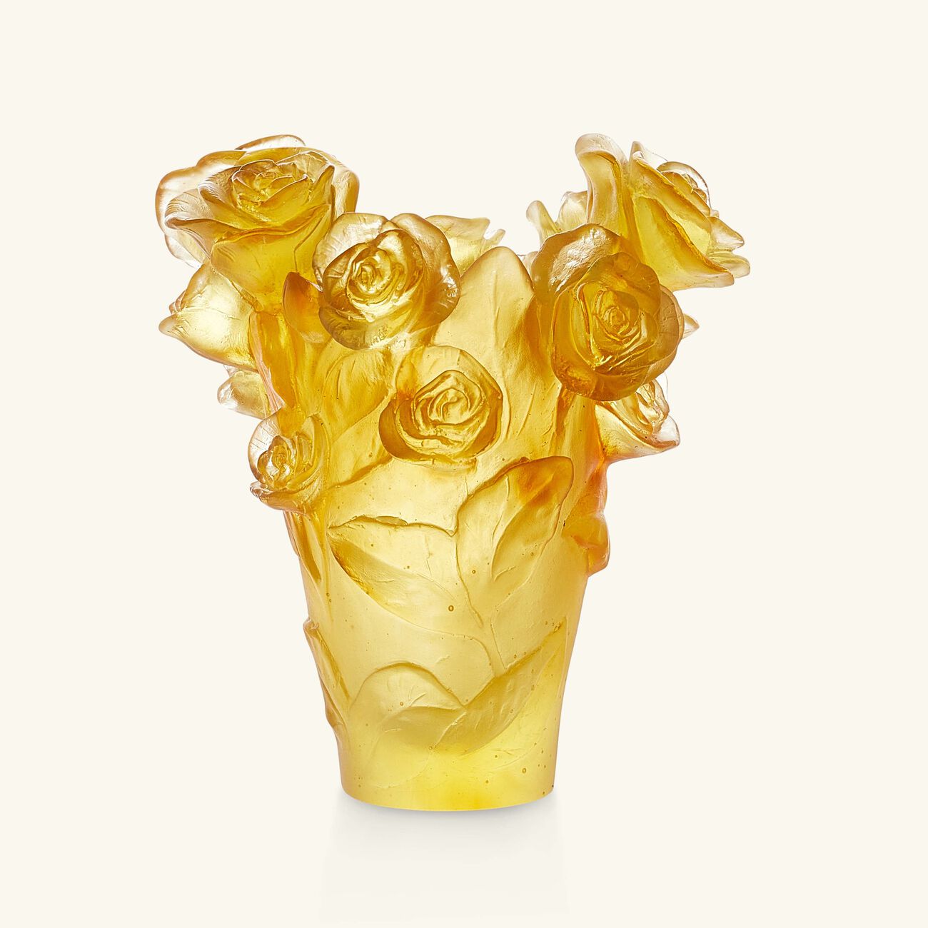 Rose Passion Vase Small Yellow daum rose passion vase small yellow