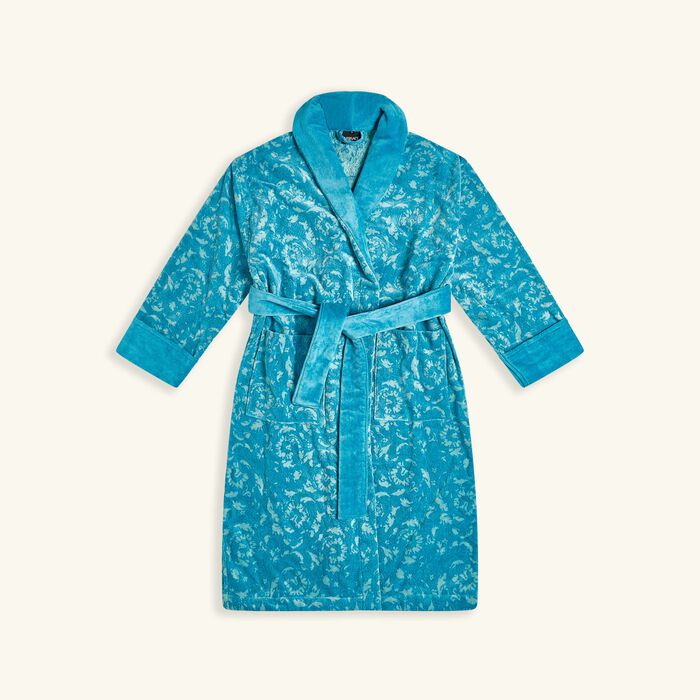 versace barocco bath robe small blue