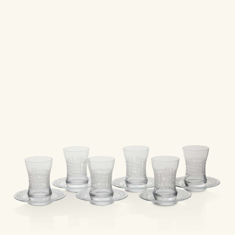 dimlaj dar tea cups with saucer clear set of 6
