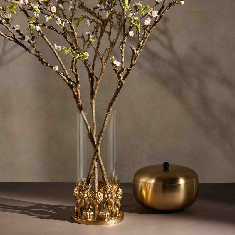 Leopard & The Lake Vase Medium Gold ira udaipur leopard the lake vase medium gold