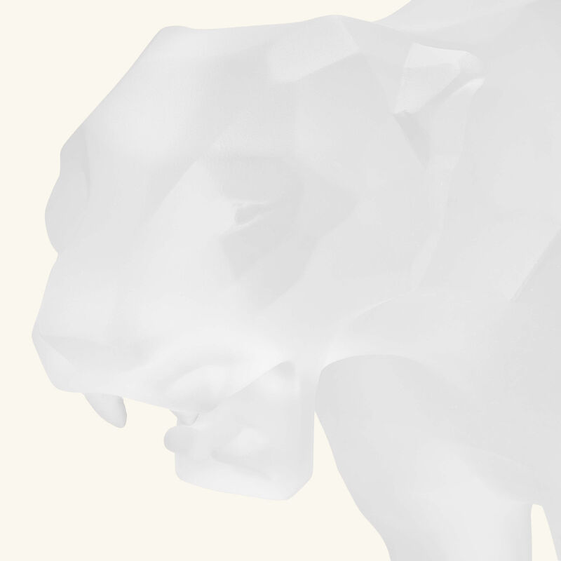 daum wild panther sculpture medium white limited edition