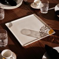 dimlaj qamar servng plate sqaure white 29cm