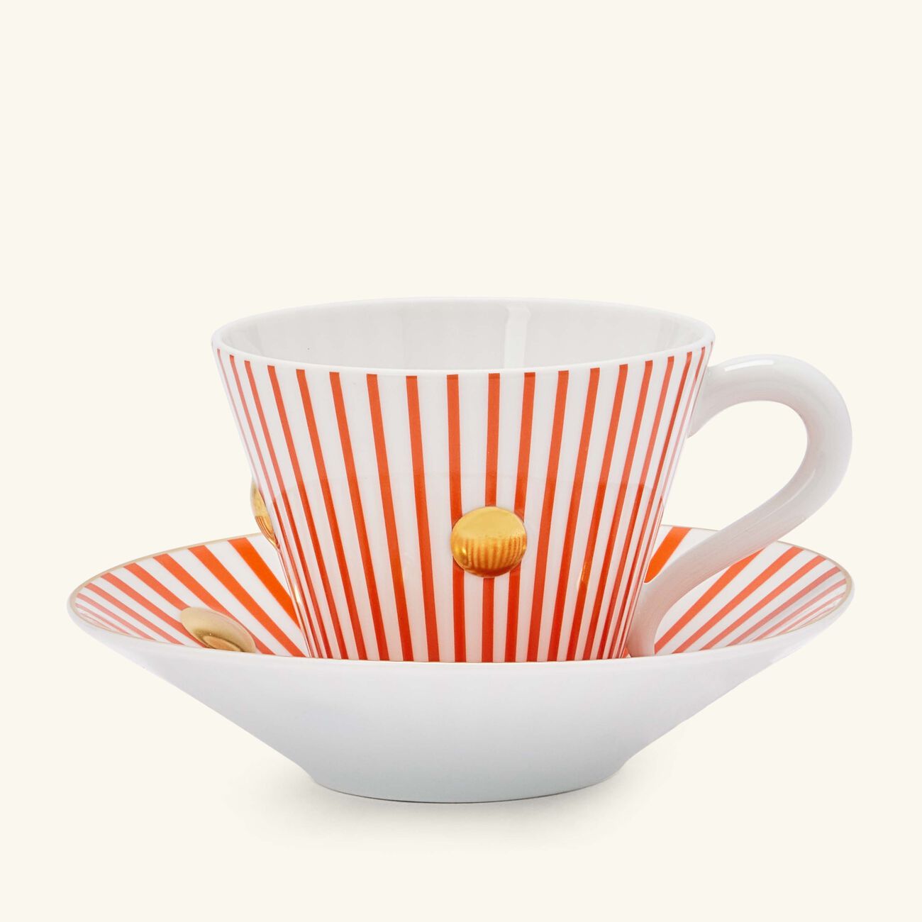 bernardaud delphos et knossos tea cup   saucer red set of 2