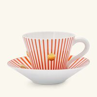 bernardaud delphos et knossos tea cup   saucer red set of 2