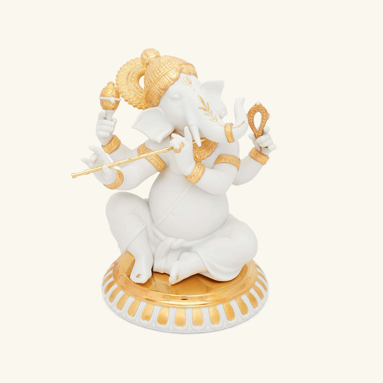 Bansuri Ganesha Sculpture Small White lladro bansuri ganesha sculpture small white