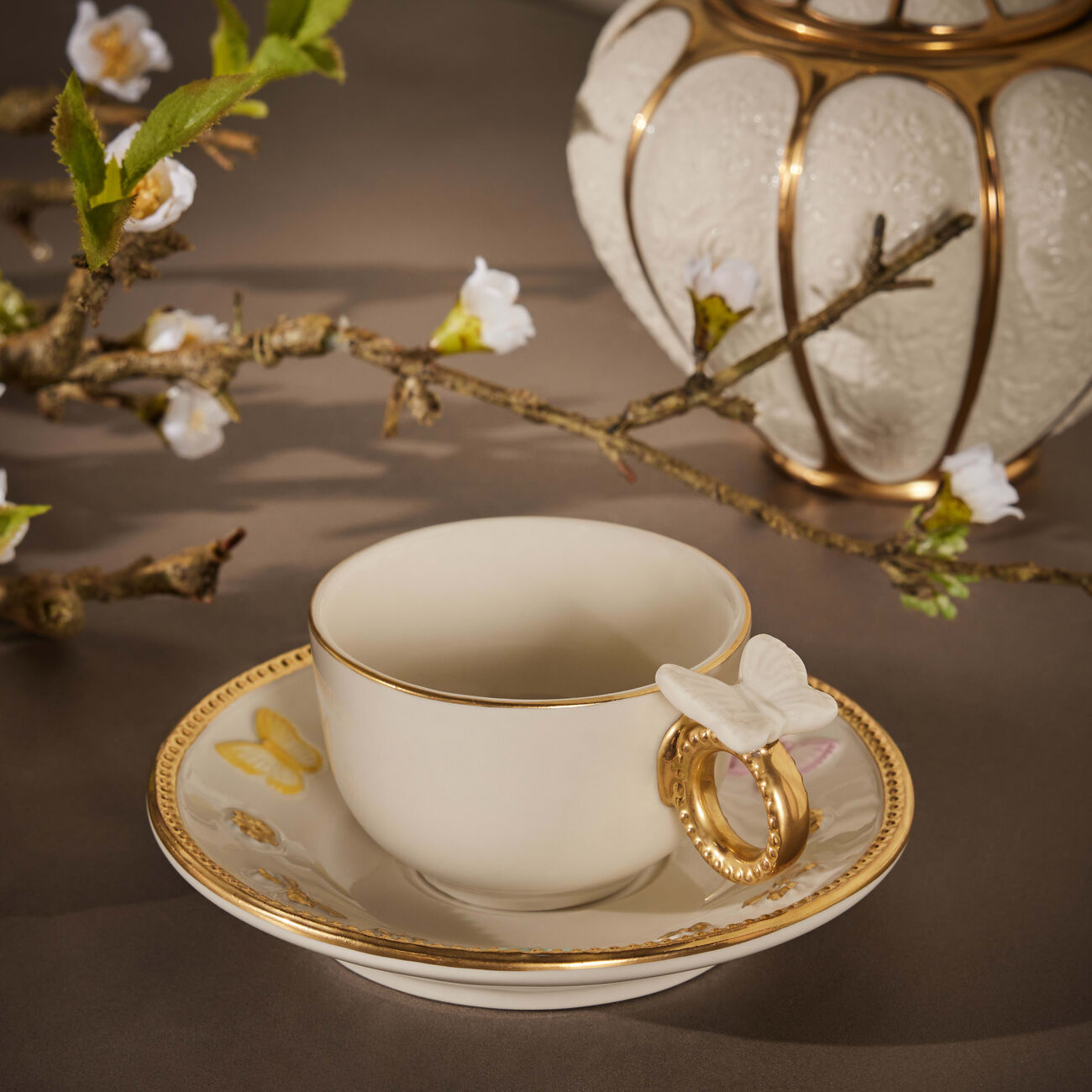 Butterfly Coffee Cup & Saucer Multicolor villari butterfly coffee cup saucer multicolor