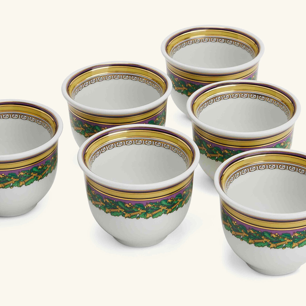 versace barocco mosaic coffee cup white set of 6