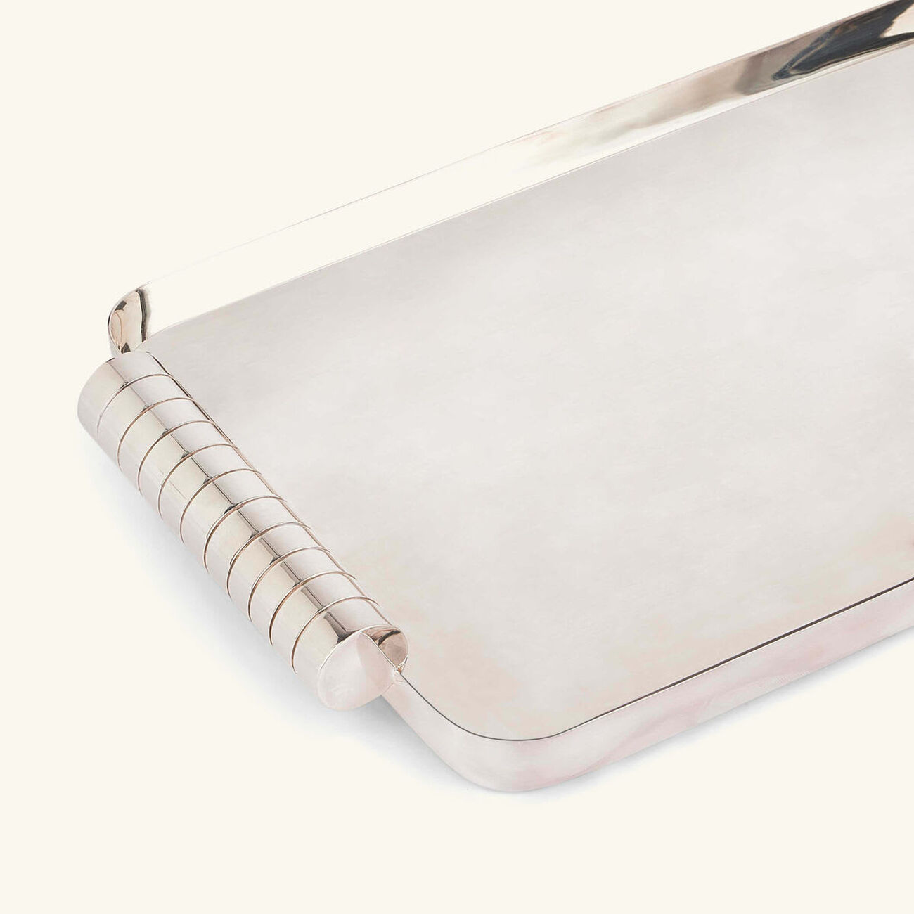 رالف لورين هوم صينية الضيافة مونتجمري مستطيلة كبيرة مطلية بالفضة