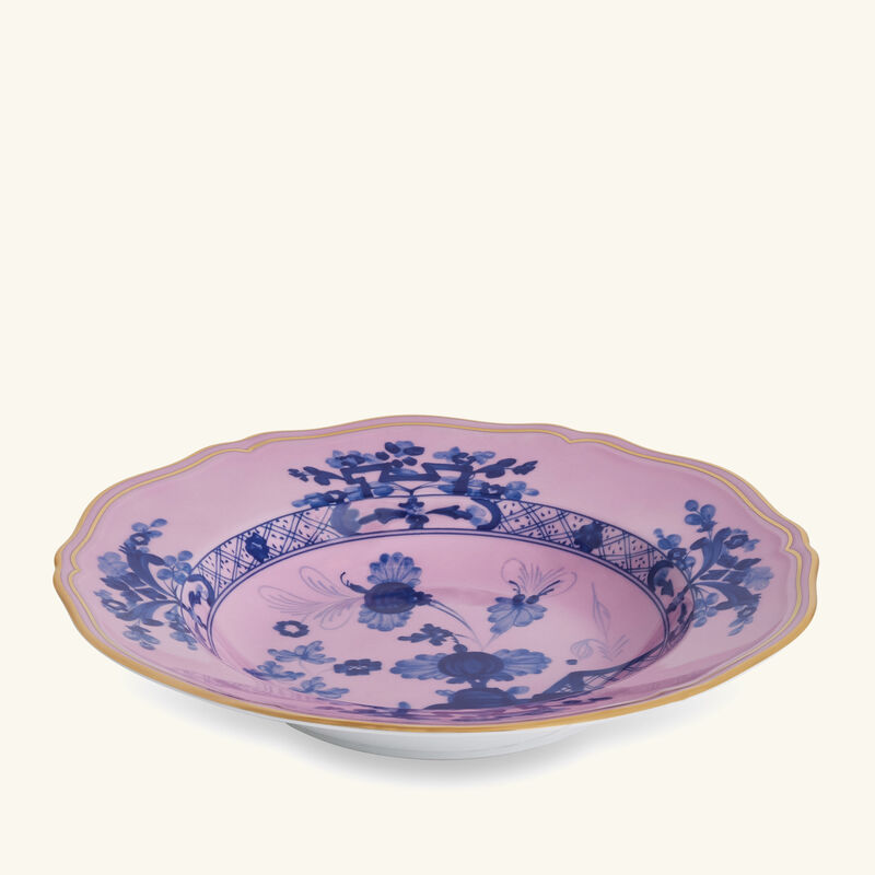 ginori 1735 oriente italiano azalea soup plate pink 24cm