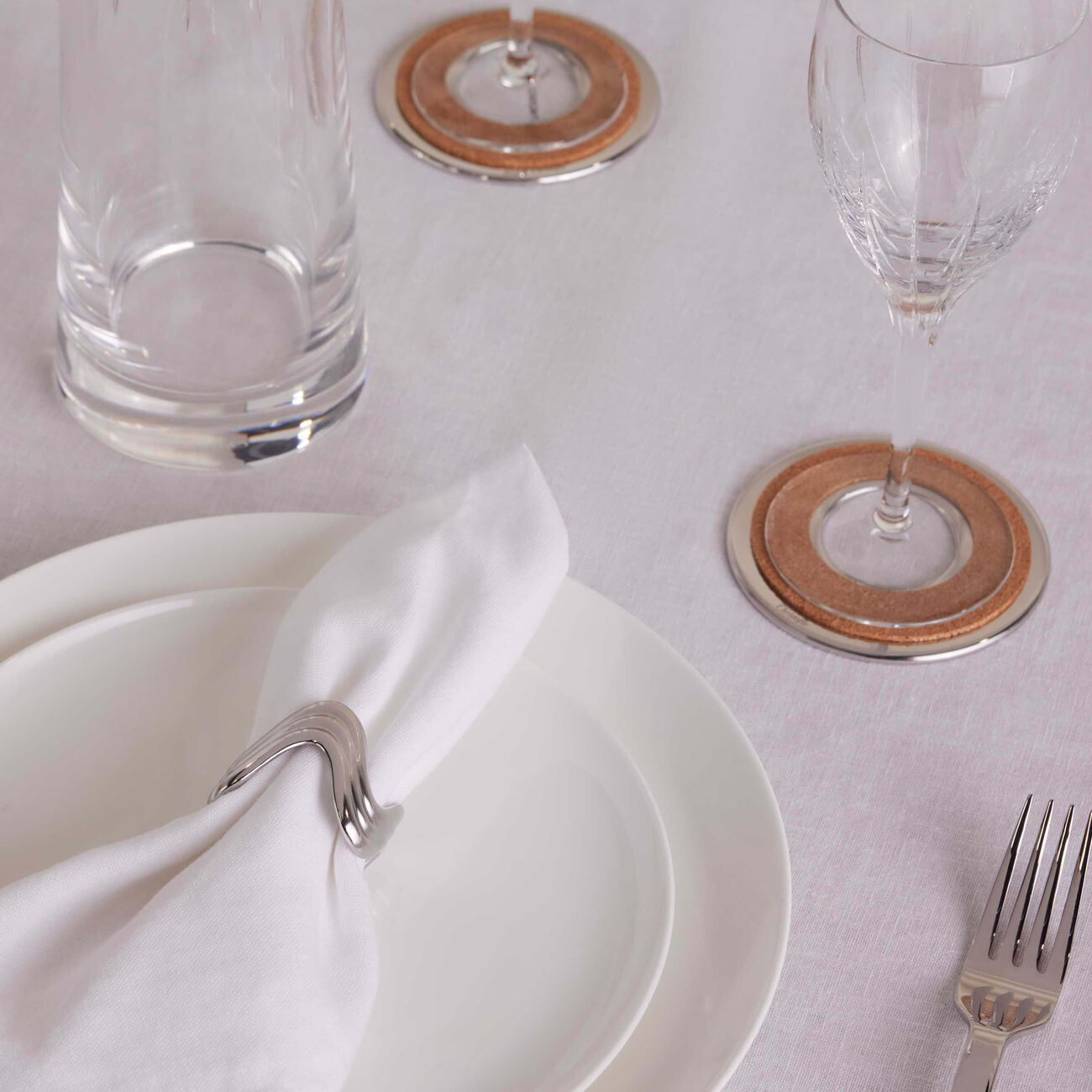 l objet ripple napkin rings platinum plated set of 4