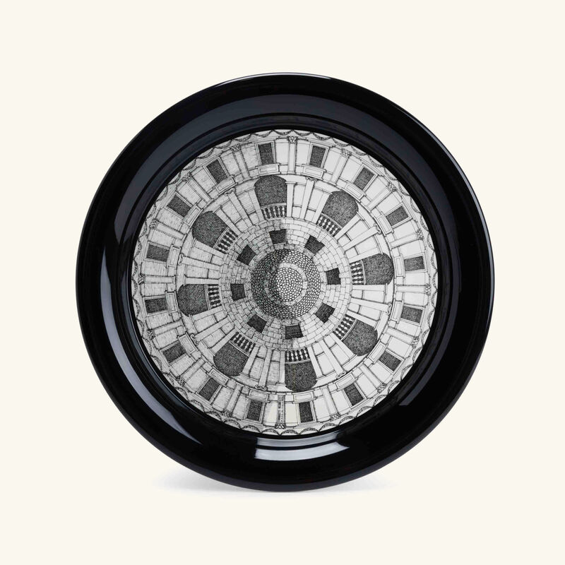 Cortile Tray Round Large Grey fornasetti cortile tray round large grey