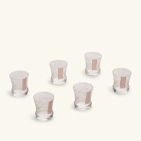 دملاج طقم نغم المؤلف من 6 كؤوس زجاجية قصيرة باللون الوردي