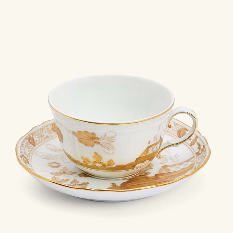 Oriente Italiano Tea Set with Tray Gold 5 pieces ginori 1735 oriente italiano tea set with tray gold 5 pieces