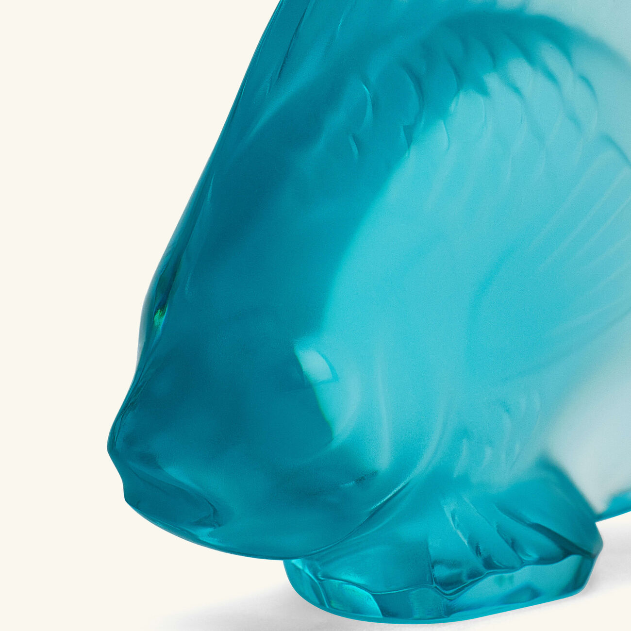 lalique fish figurine mini pale turquoise
