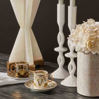 Virtus Gala Coffee Cup & Saucer Gold Set Of 6 versace virtus gala coffee cup saucer gold set of 6