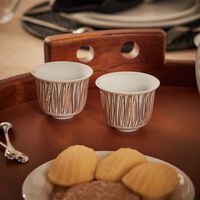 Tamrah by Razan Alazzouni Stripes Arabic Coffee Cup Gold Set of 2 silsal tamrah by razan alazzouni stripes arabic coffee cup gold set of 2