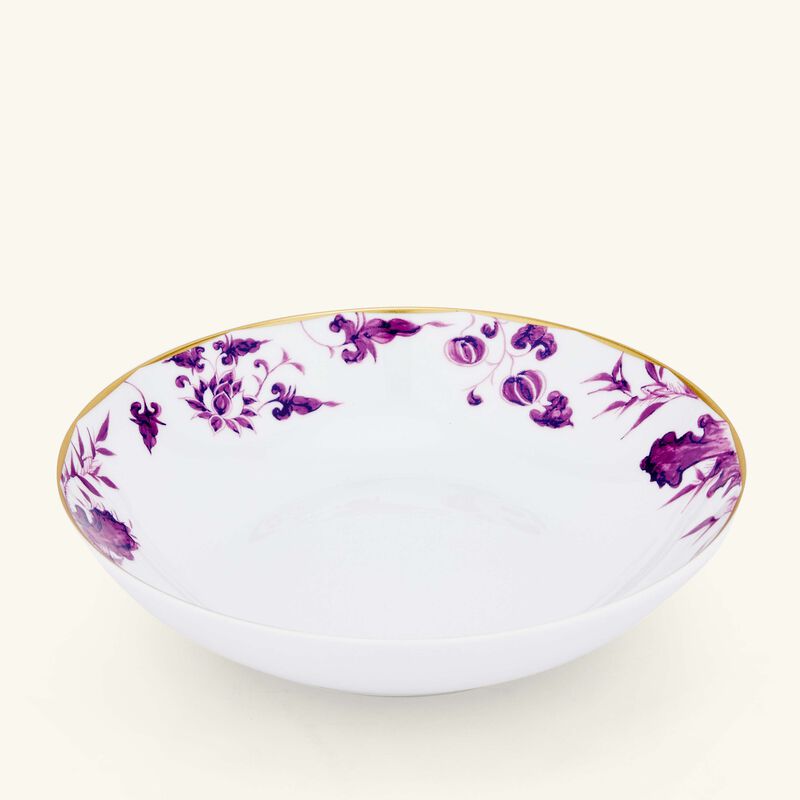 bernardaud prunus soup plate round purple 19cm