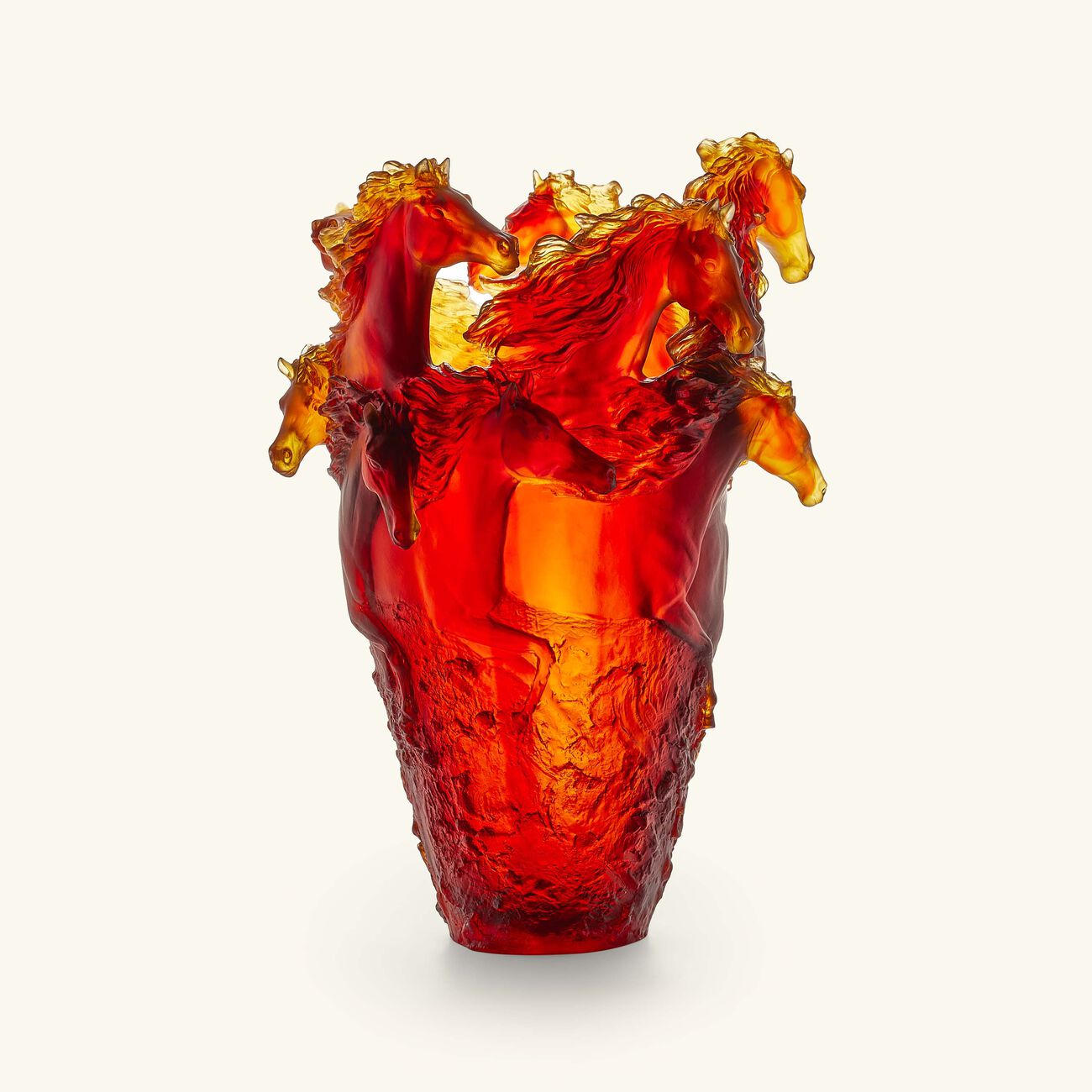 Cheval Ambre Vase Medium Brown daum cheval ambre vase medium brown