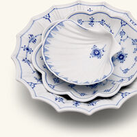 royal copenhagen blue fluted plain serving plates white set of 3