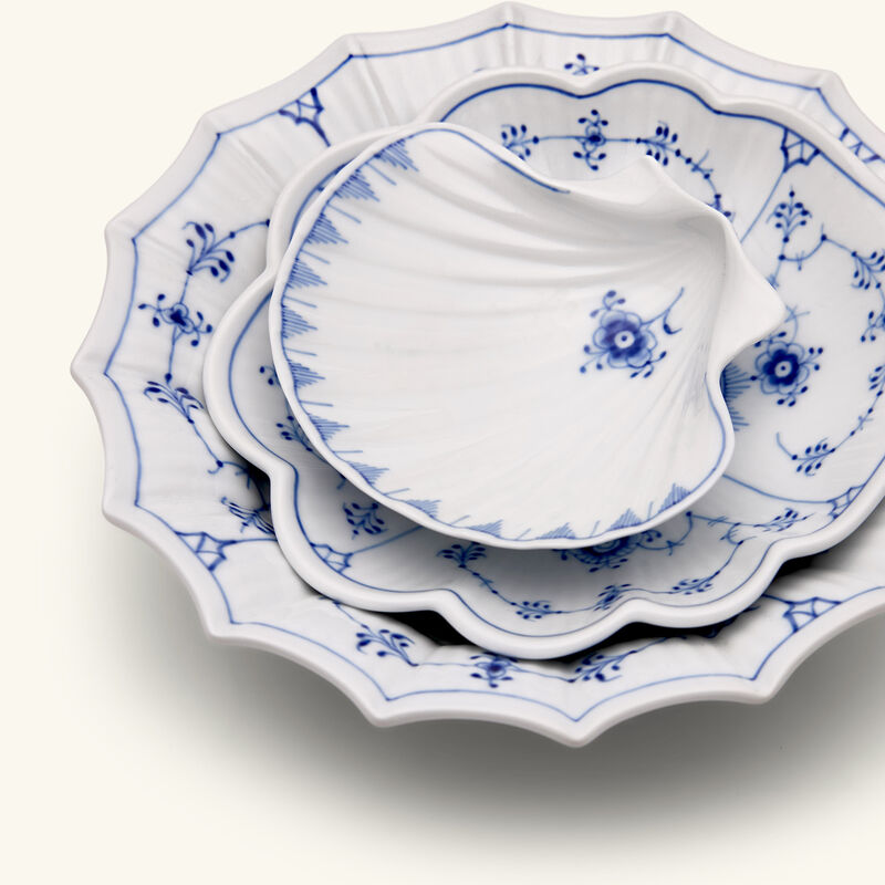 royal copenhagen blue fluted plain serving plates white set of 3