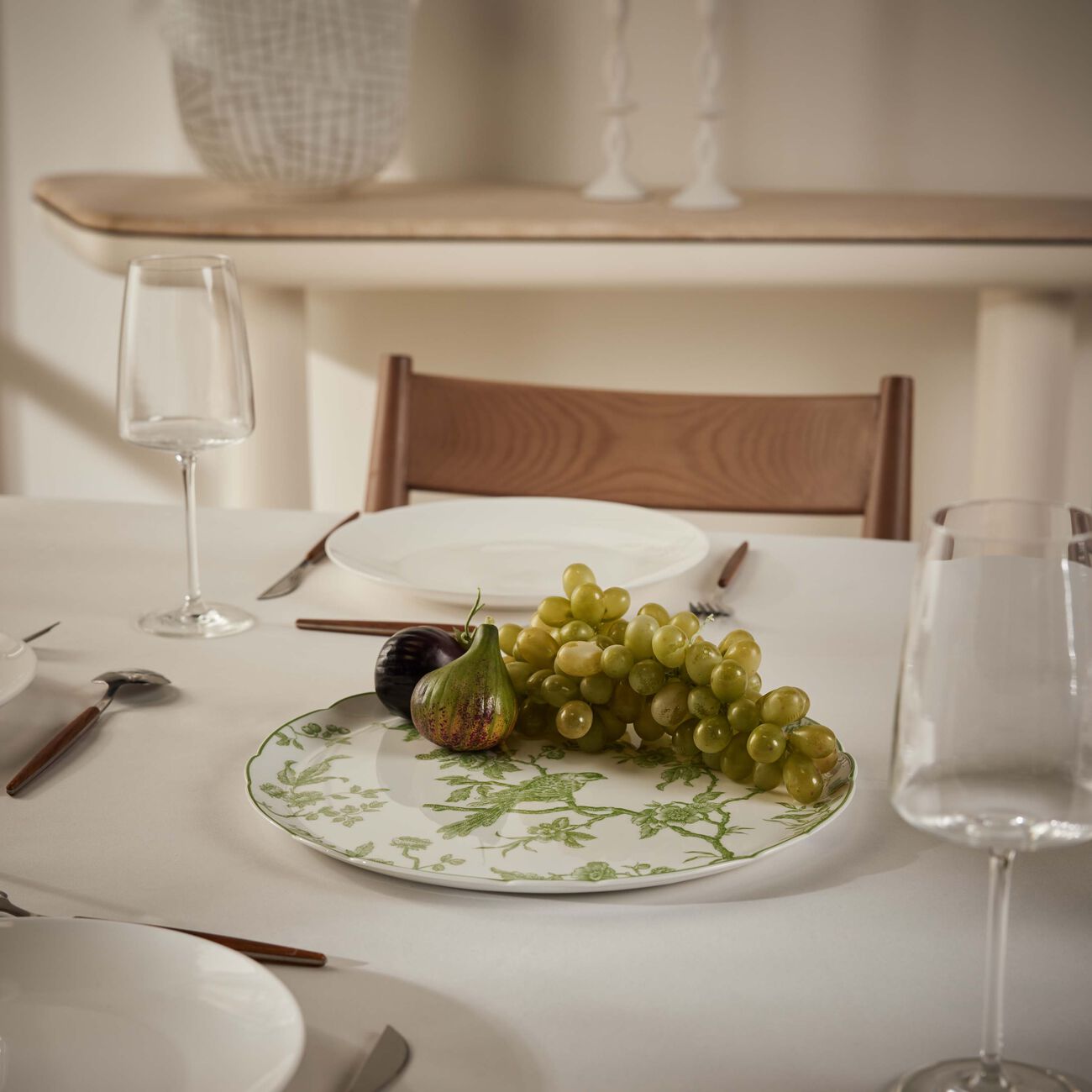 bernardaud albertine tart platter round green 32cm