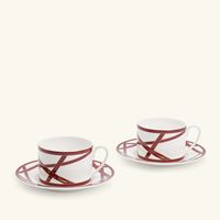 Nastri Tea Cup & Saucer Red Set Of 2 missoni home nastri tea cup saucer red set of 2
