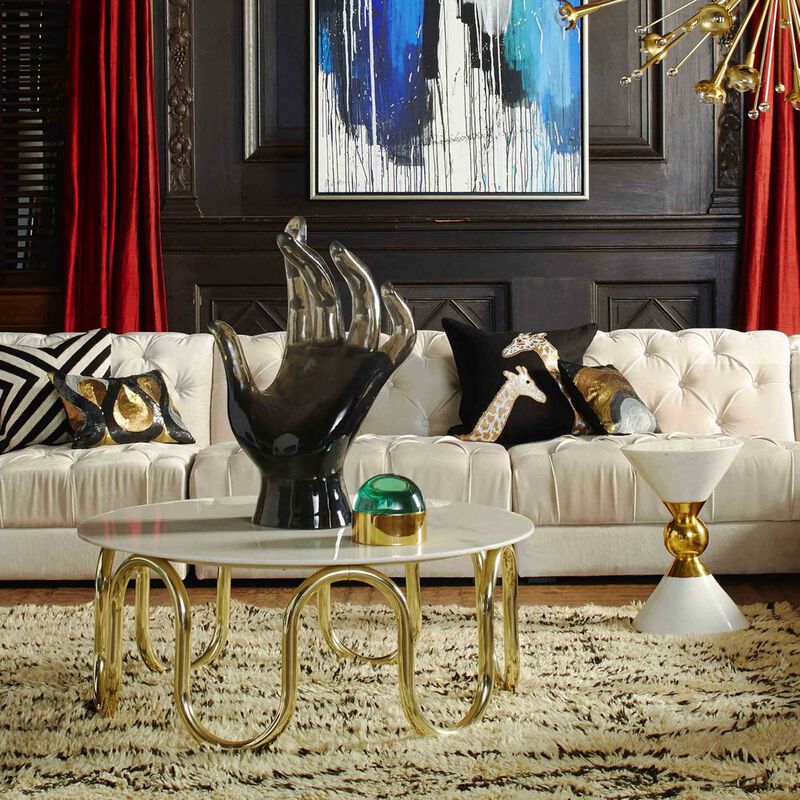 Acrylic Hand Sculpture Extra Large Grey jonathan adler acrylic hand sculpture extra large grey