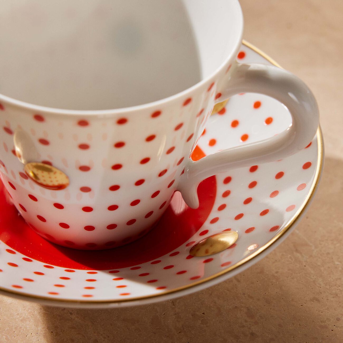 bernardaud delphos et knossos tea cup   saucer red set of 2