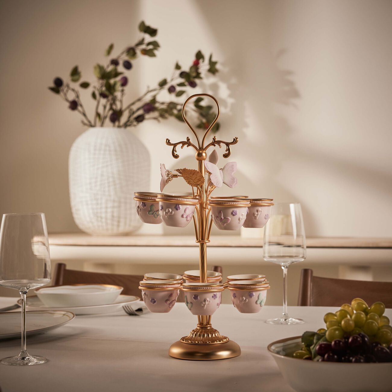 Blooming Butterfly Arabic Coffee Cup Holder Pink villari blooming butterfly arabic coffee cup holder pink