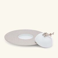 برناردو طبق الضيافة إكيوم دائري باللون الفضي 18 سم