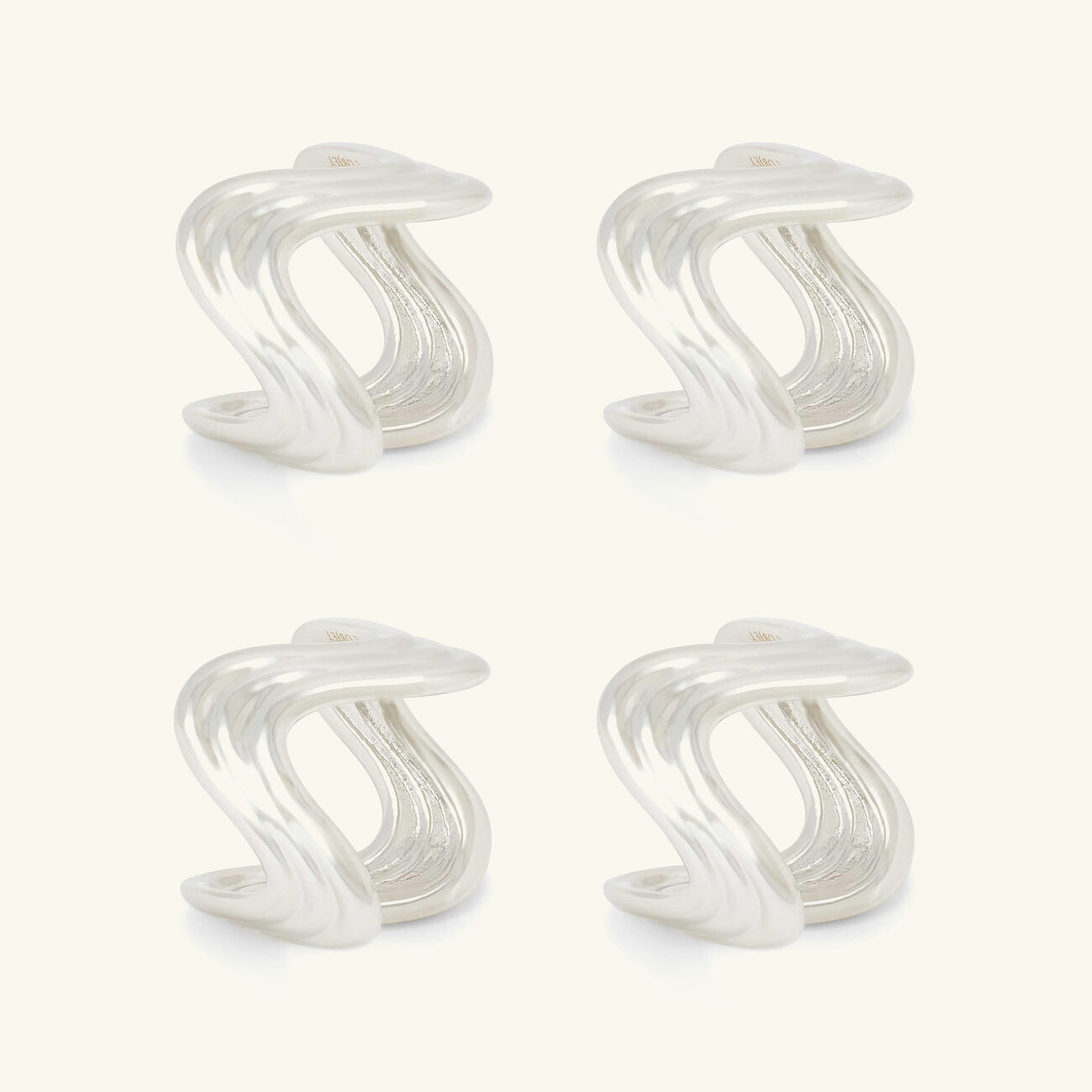 l objet ripple napkin rings platinum plated set of 4