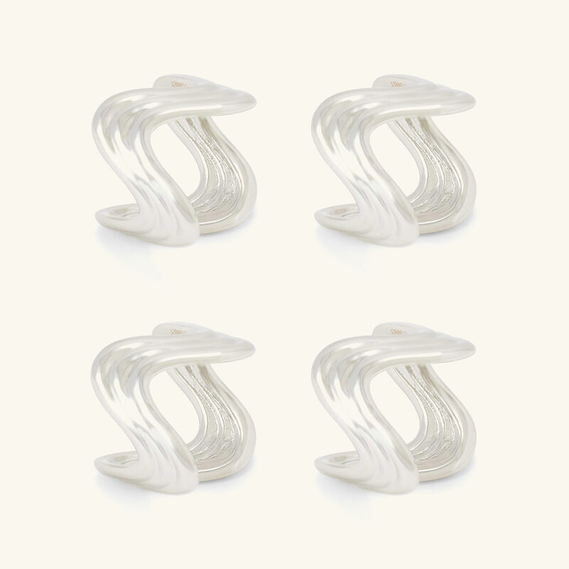 l objet ripple napkin rings platinum plated set of 4