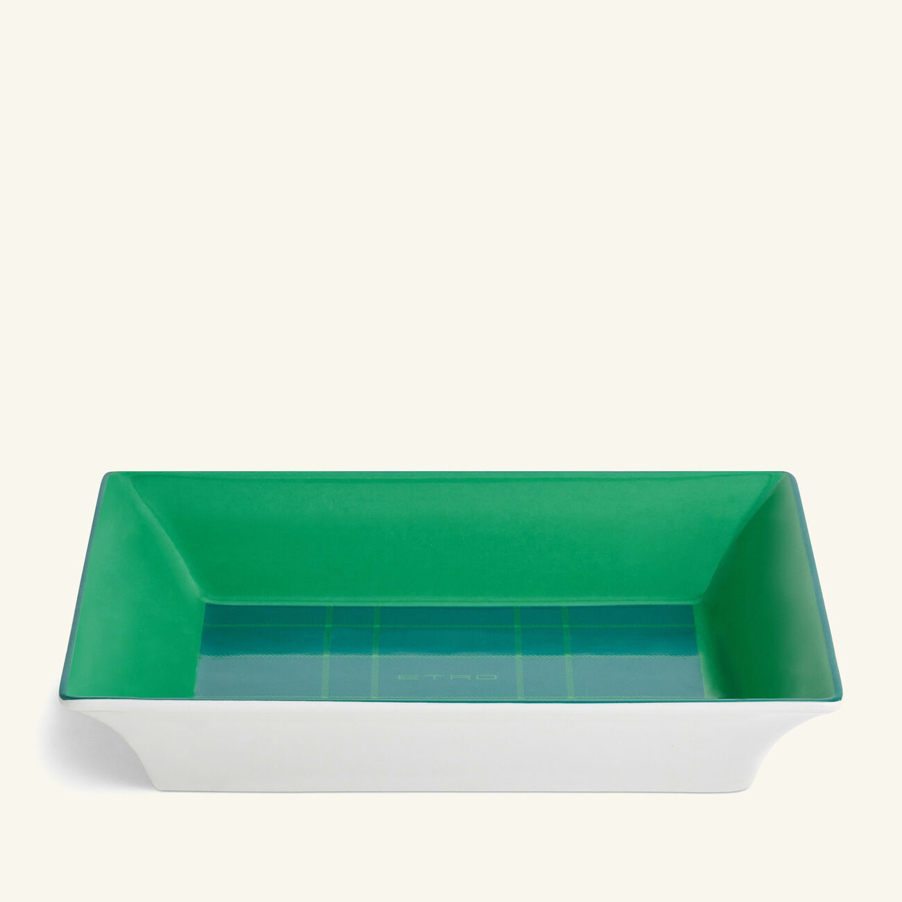 etro tartan trinket tray rectangular small green