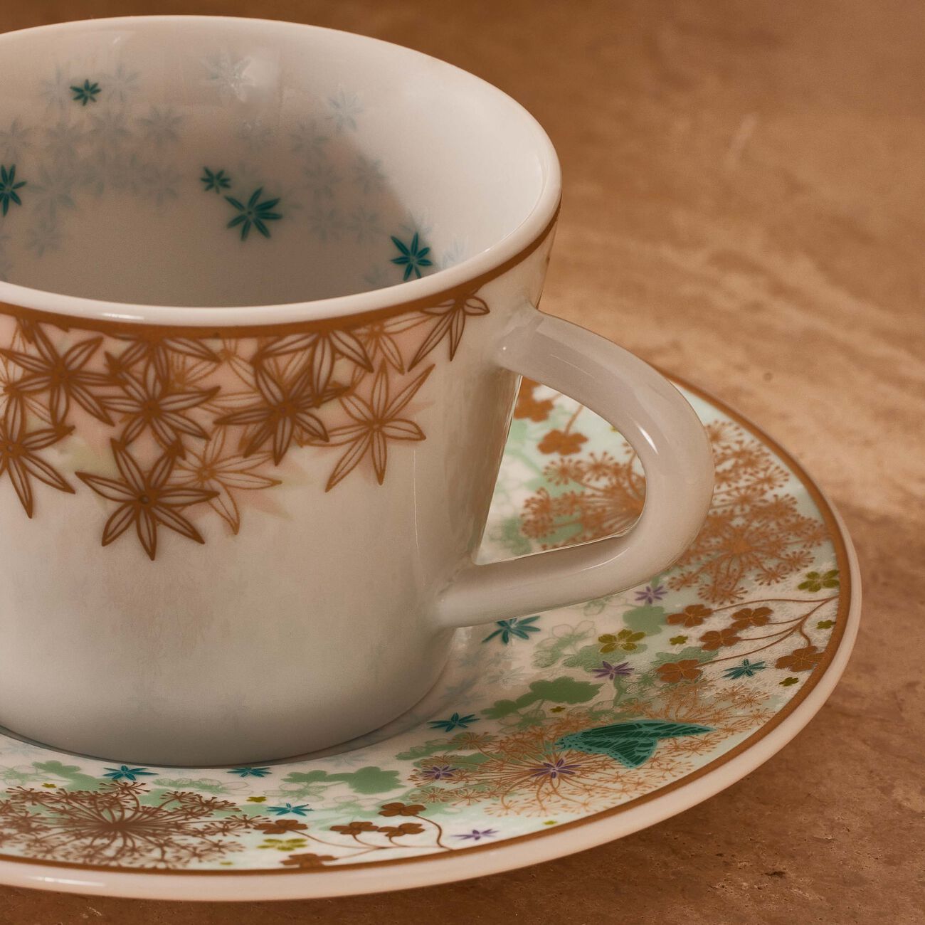 Feerie Michael Cailloux Coffee Cup & Saucer Blue bernardaud feerie michael cailloux coffee cup saucer blue