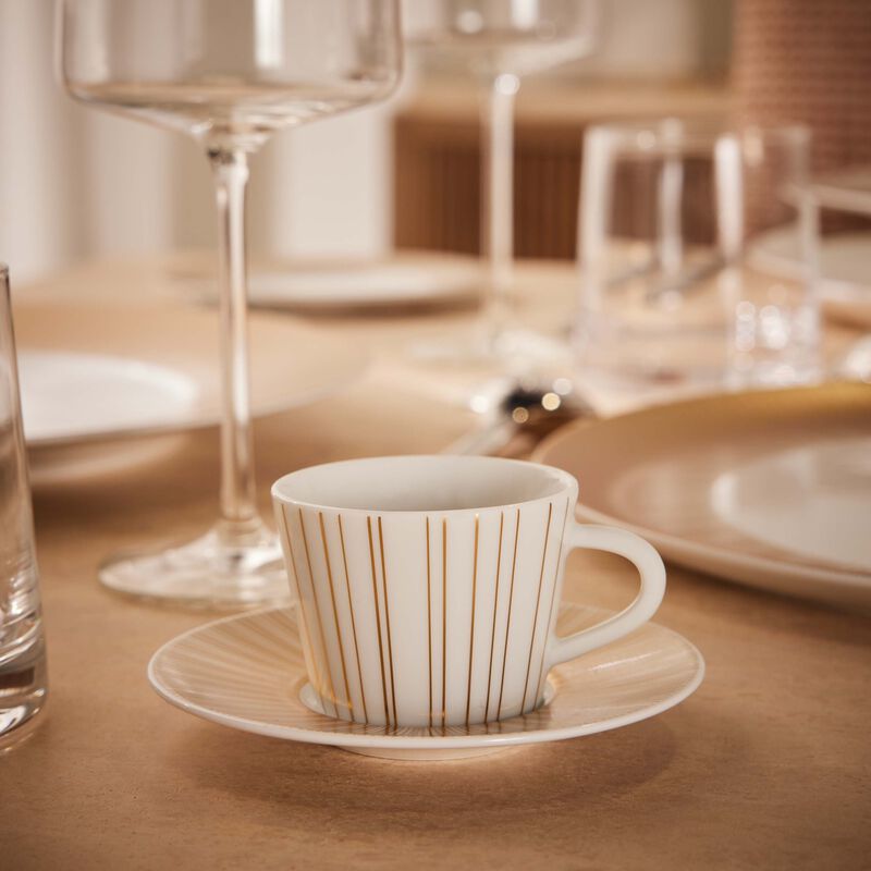 bernardaud sol coffee cup   saucer gold