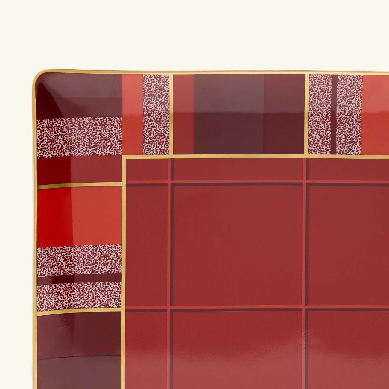 bernardaud tartan tray rectangular small red