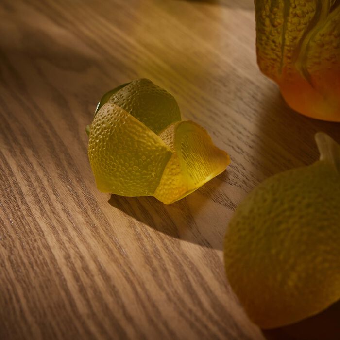 daum citrus decorative figurine medium yellow limited edition