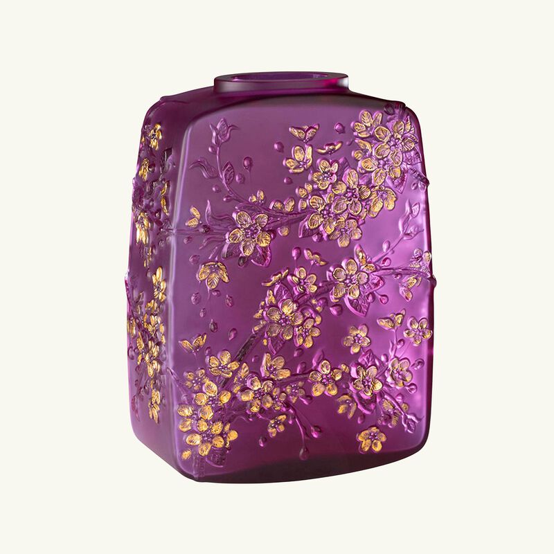 Fleurs de Cerisier Vase Large Pink lalique fleurs de cerisier vase large pink