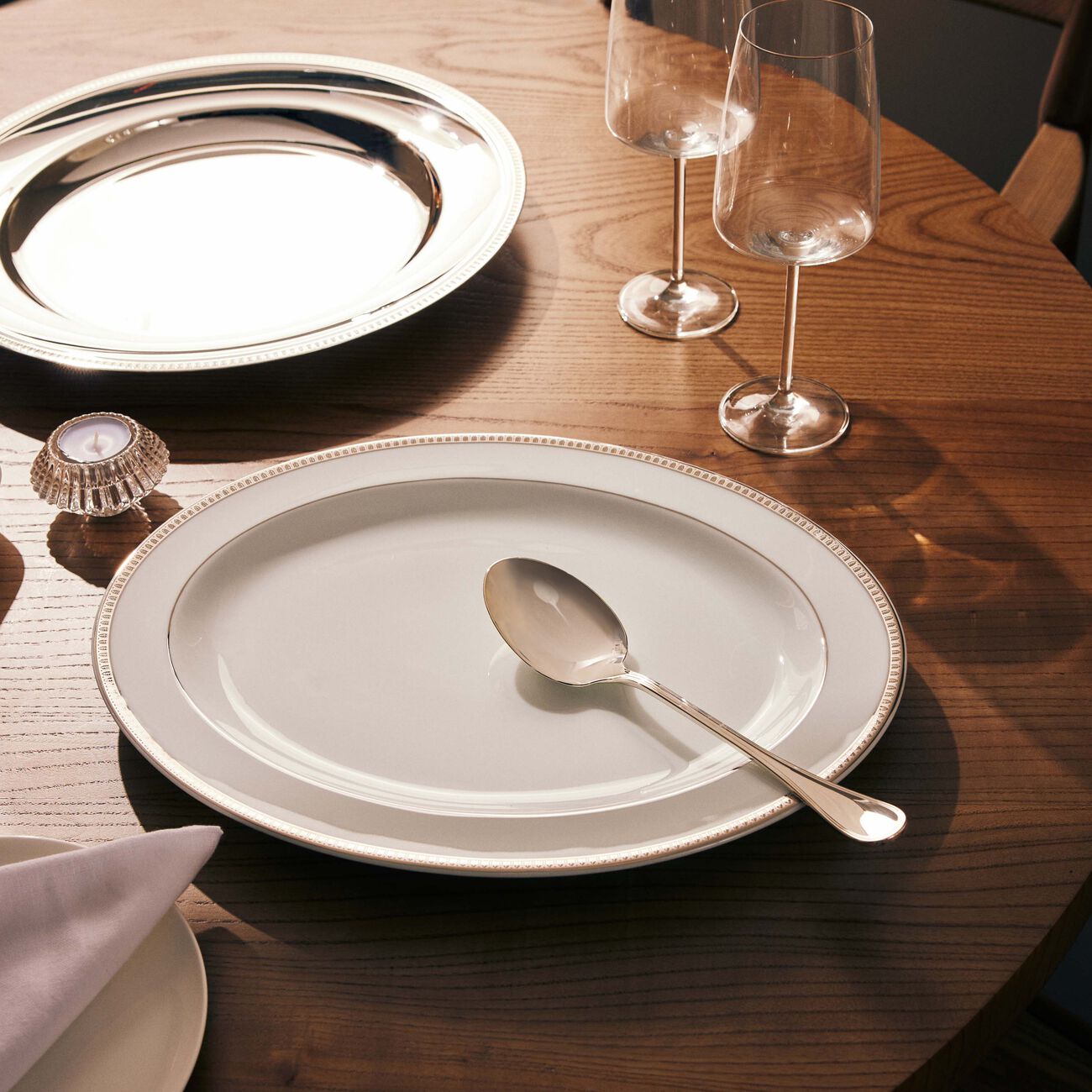 christofle albi serving spoon silver plated