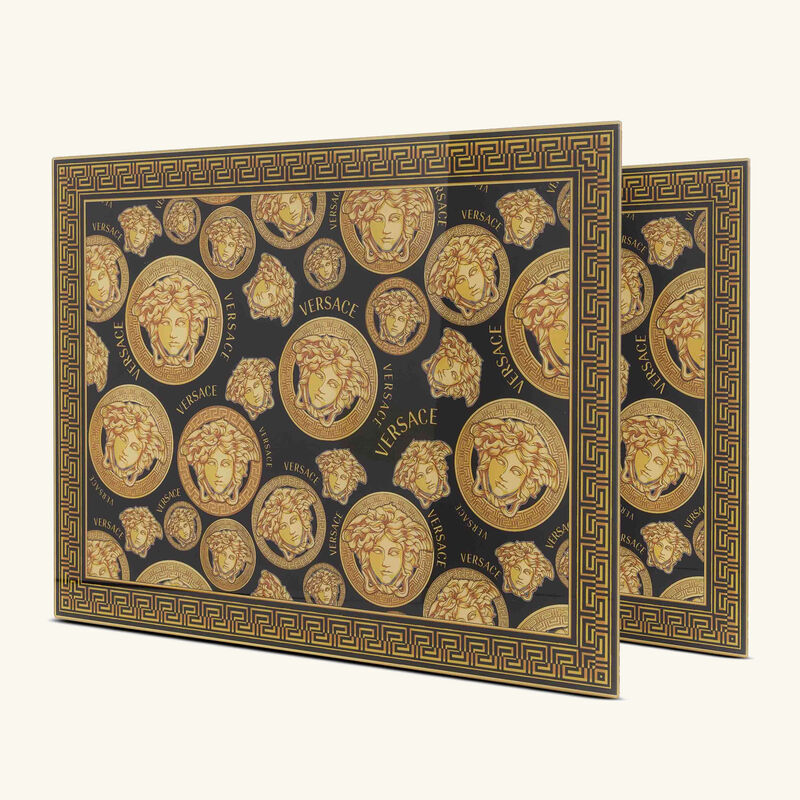 versace medusa amplified placemat black set of 2