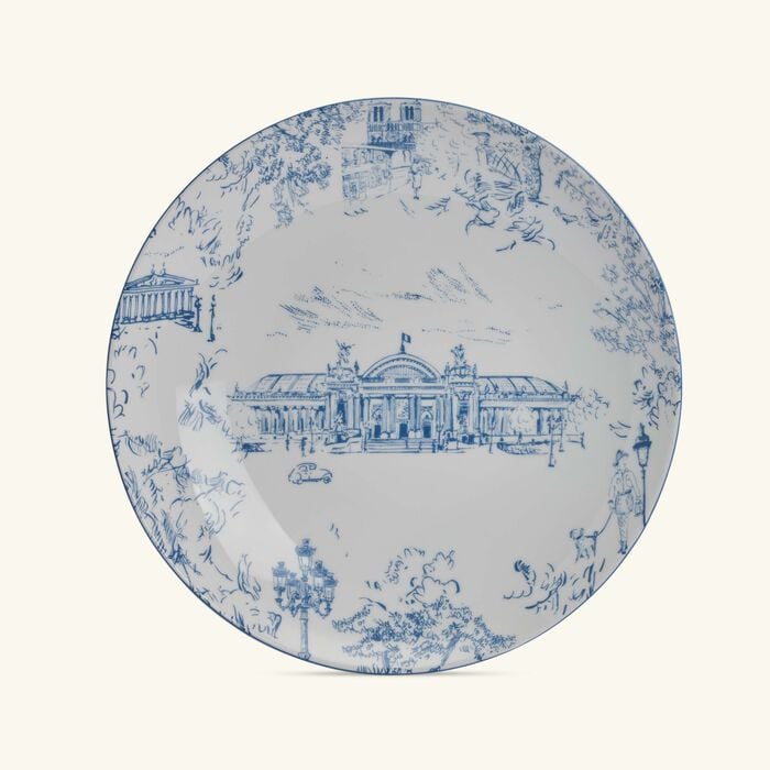 bernardaud tout paris serving platter round blue 29cm