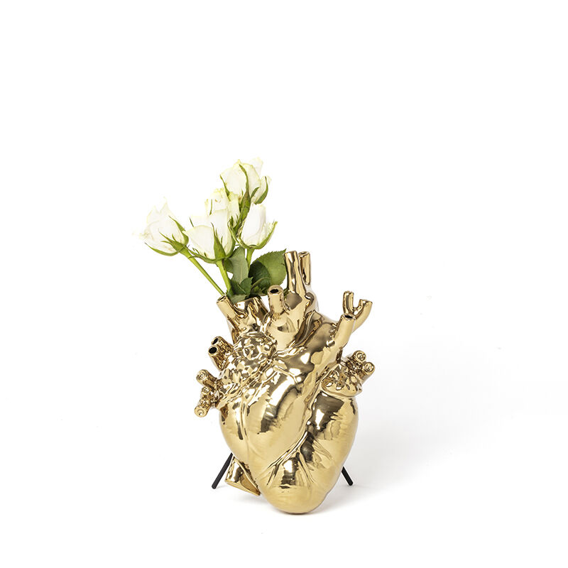 مزهرية على شكل قلب من تشكيلة لاف إن بلوم، إصدار ذهبي, large