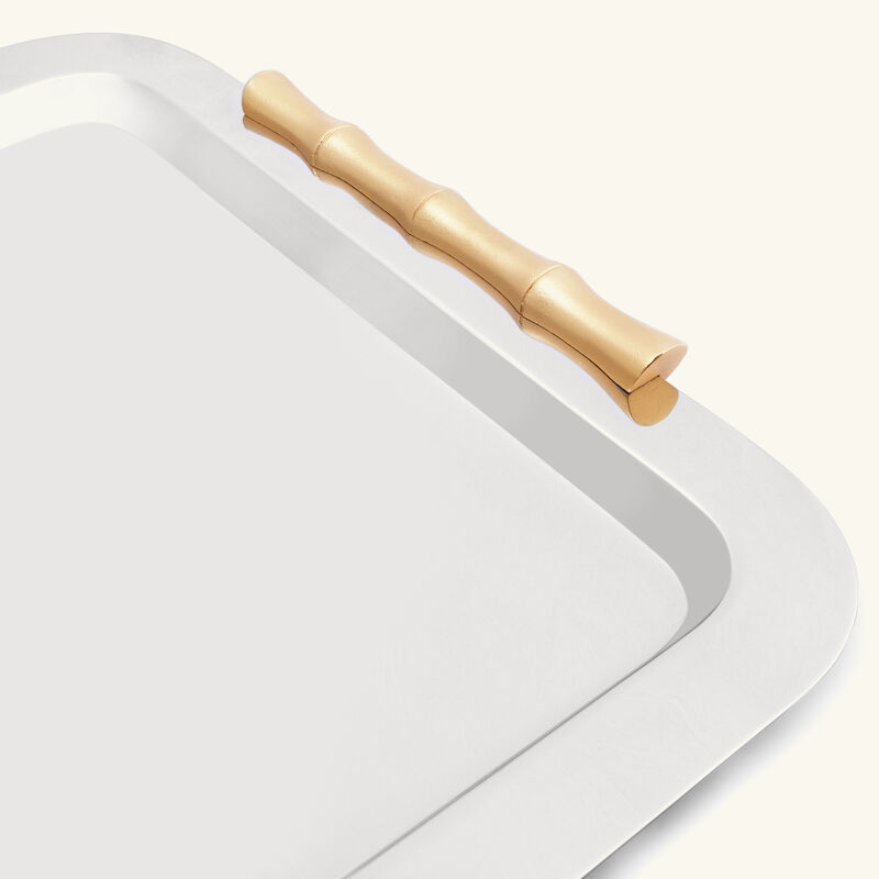 لوبجيه صينية الضيافة بامبو كبيرة من الستانلس ستيل