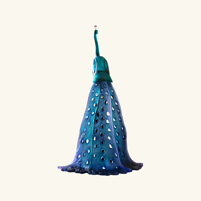 daum tropical peacock sculpture extra large blue