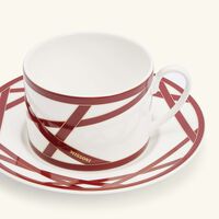 Nastri Tea Cup & Saucer Red Set Of 2 missoni home nastri tea cup saucer red set of 2