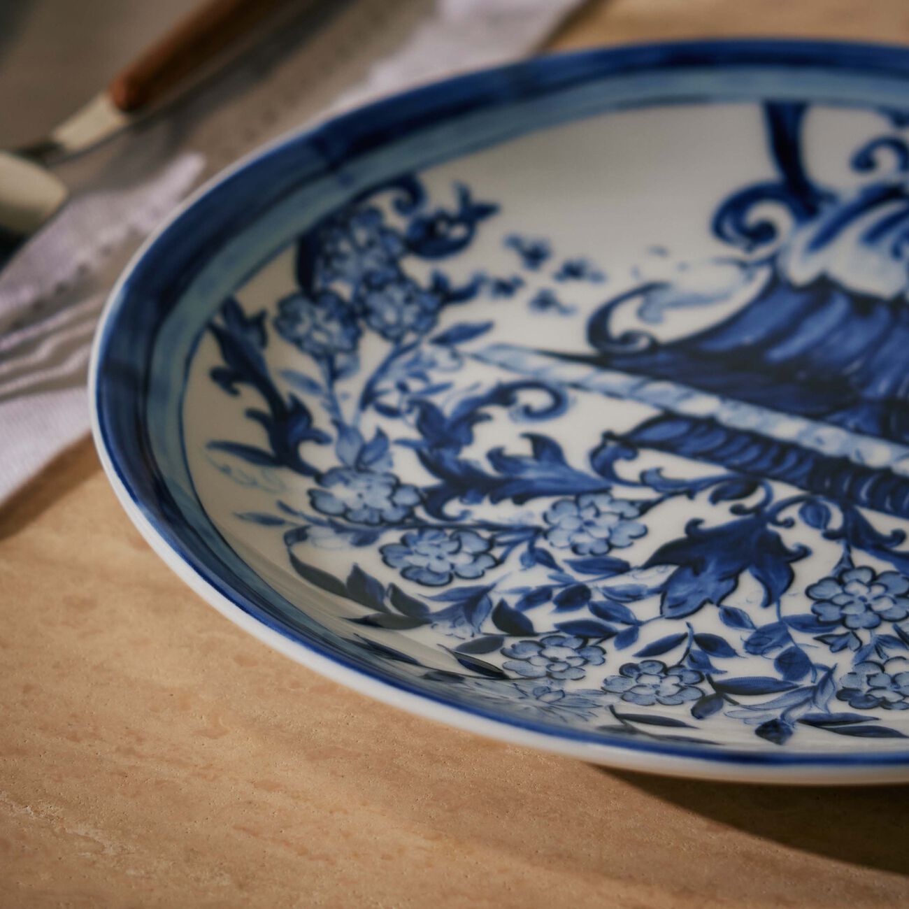 dolce gabbana casa blu mediterraneo dessert plate round blue 19cm set of 2